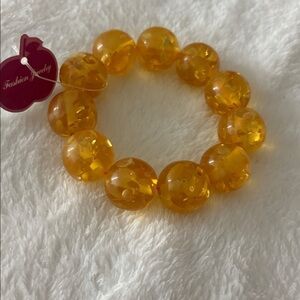 Amber Yellow Beaded Bracelet